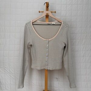 Levi's Striped Button Down Shirt with Beige and Blue